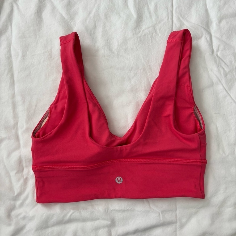 Lululemon Align V-Neck Bra C/D Cup Pink Light Support Sports Bra Size 6 - Picture 2 of 3